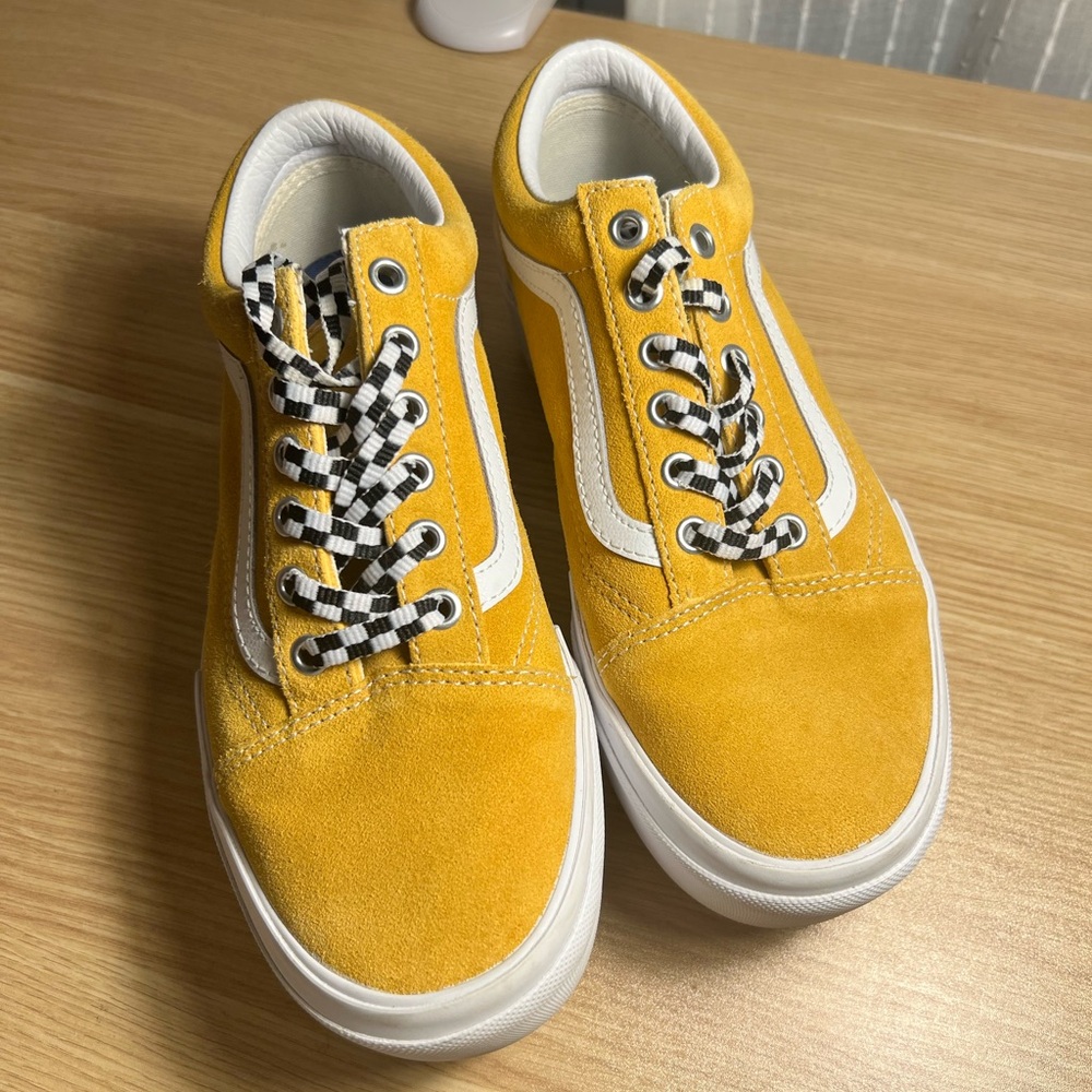 Vans Old Skool Stacked Platform Shoe Sneaker Golden Yellow Womens Size 7.5 - Picture 4 of 6